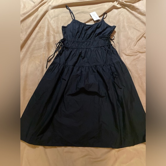 NWT! Women's Cinched Waist Midi Sundress - Universal Thread Black S - Picture 4 of 7